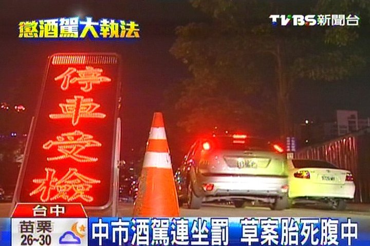 中市酒駕連坐罰 草案胎死腹中