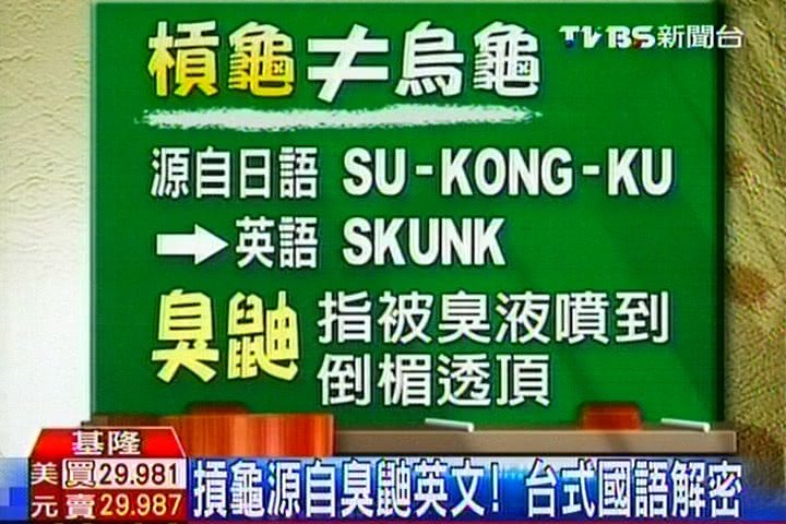 摃龜源自臭鼬英文! 台式國語解密
