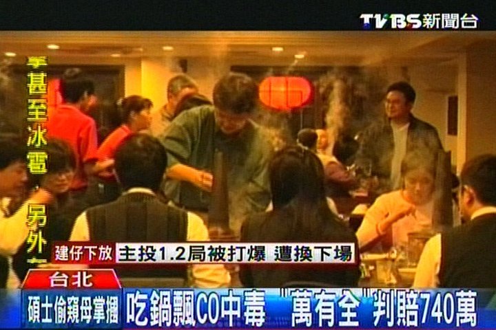 吃鍋飄CO中毒 「萬有全」判賠740萬