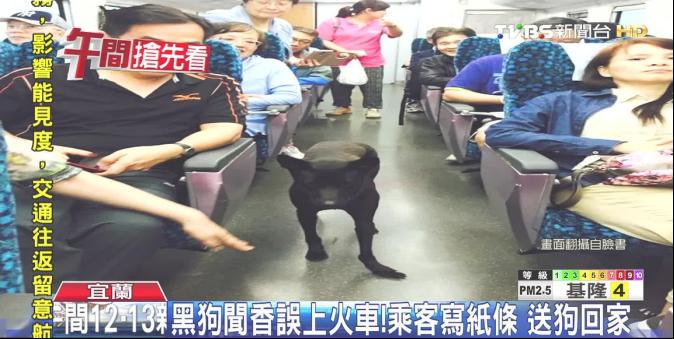 黑狗聞香誤上火車！乘客寫紙條　送狗回家